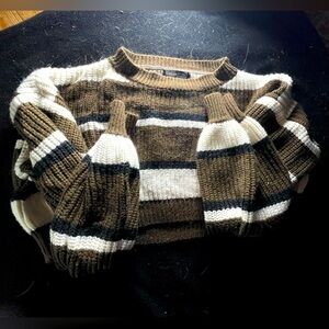 striped crop sweater